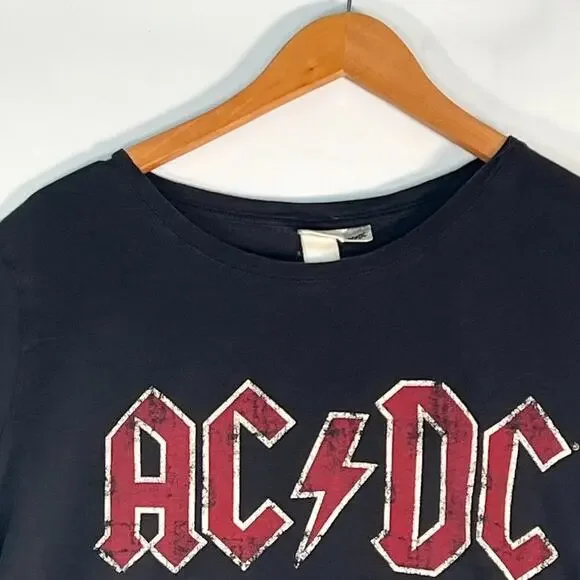AC/DC Black T-shirt Graphic Tee Shirt Women - Picture 2 of 8
